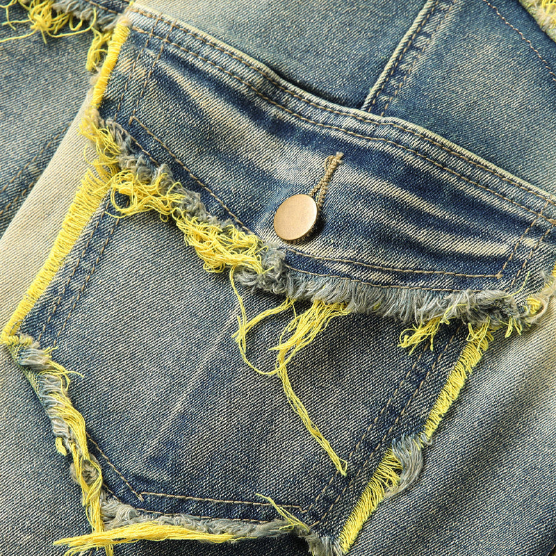 👖 50% RABATT! ✨ Klassische Stretch-Jeans mit ausgestelltem Bein für Herren – Vintage-Wash & Patchwork-Details – Hochwertige Denim, perfekt für Smart-Casual-Style – bequem und stilvoll 🔥