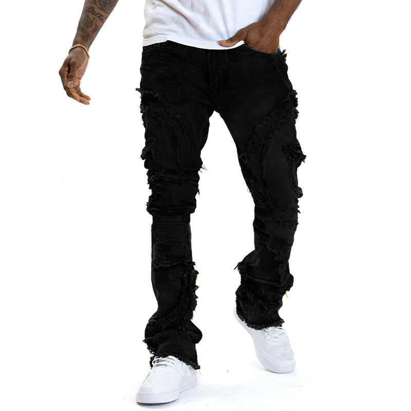 👖 50% RABATT! ✨ Klassische Stretch-Jeans mit ausgestelltem Bein für Herren – Vintage-Wash & Patchwork-Details – Hochwertige Denim, perfekt für Smart-Casual-Style – bequem und stilvoll 🔥
