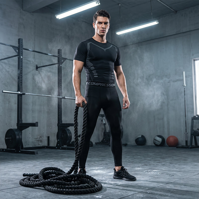 🏃‍♂️ 2-teiliges Kompressions-Set für Herren – schnell trocknend, atmungsaktiv & perfekt für Sport, Training & Alltag 💪