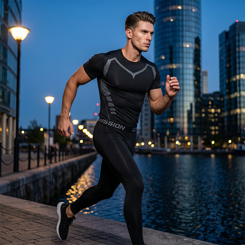 🏃‍♂️ 2-teiliges Kompressions-Set für Herren – schnell trocknend, atmungsaktiv & perfekt für Sport, Training & Alltag 💪