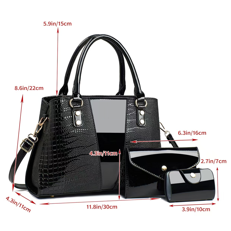 📢Mid-Season Sale: −50% nur für kurze Zeit⏰🐊 3-teiliges Handtaschen-Set mit Krokoprägung – stilvoll & vielseitig für Alltag, Büro & Reisen 👜