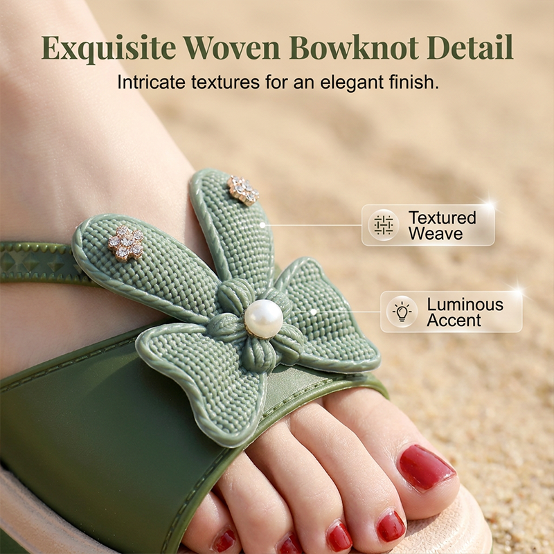 🎀 Stylische Schleifen-Slipper für den Sommer – leicht, bequem & perfekt für Strand, Alltag & entspannte Stunden ☀️🩴