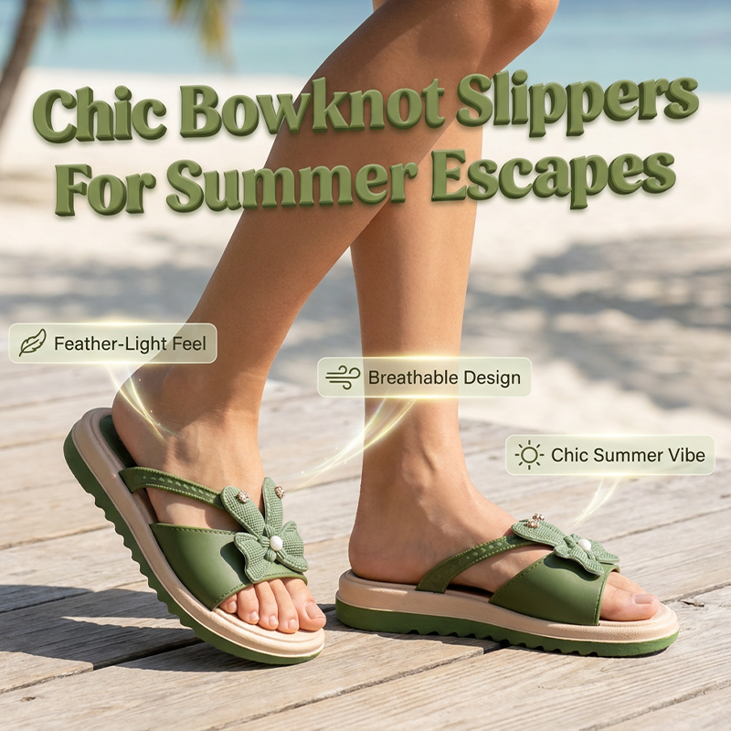 🎀 Stylische Schleifen-Slipper für den Sommer – leicht, bequem & perfekt für Strand, Alltag & entspannte Stunden ☀️🩴