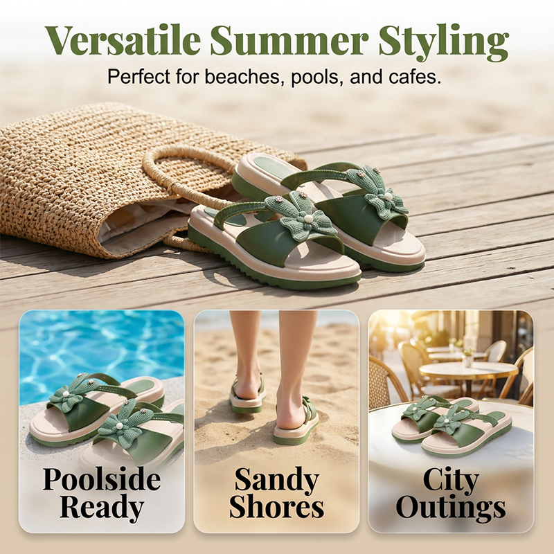 🎀 Stylische Schleifen-Slipper für den Sommer – leicht, bequem & perfekt für Strand, Alltag & entspannte Stunden ☀️🩴