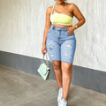 📢Mid-Season Sale: −50% nur für kurze Zeit⏰👖 Damen-Denim-Shorts in Übergrößen mit Used-Look