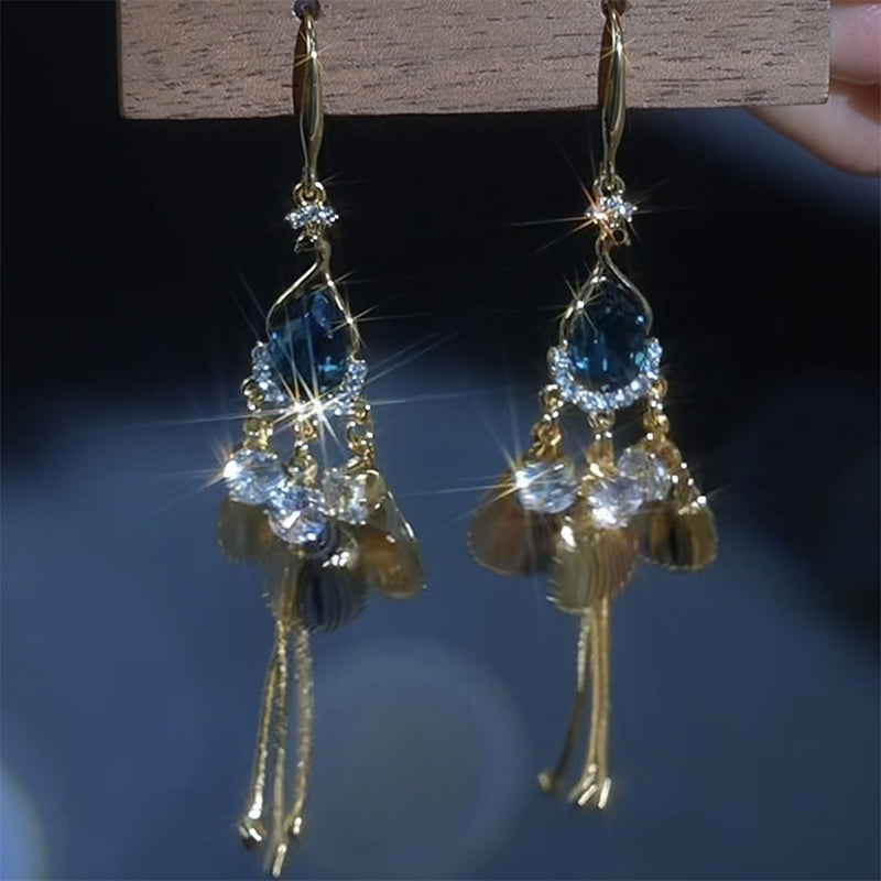📢Mid-Season Sale: −50% nur für kurze Zeit⏰🦋 Filigrane Quasten-Ohrringe mit Kristallbesatz 💎