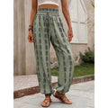 👖 Damen-Harfenhose mit Gummibund & Print – hohe Taille, luftige Passform & vielseitig für Alltag, Strand & Reisen 🌸☀️