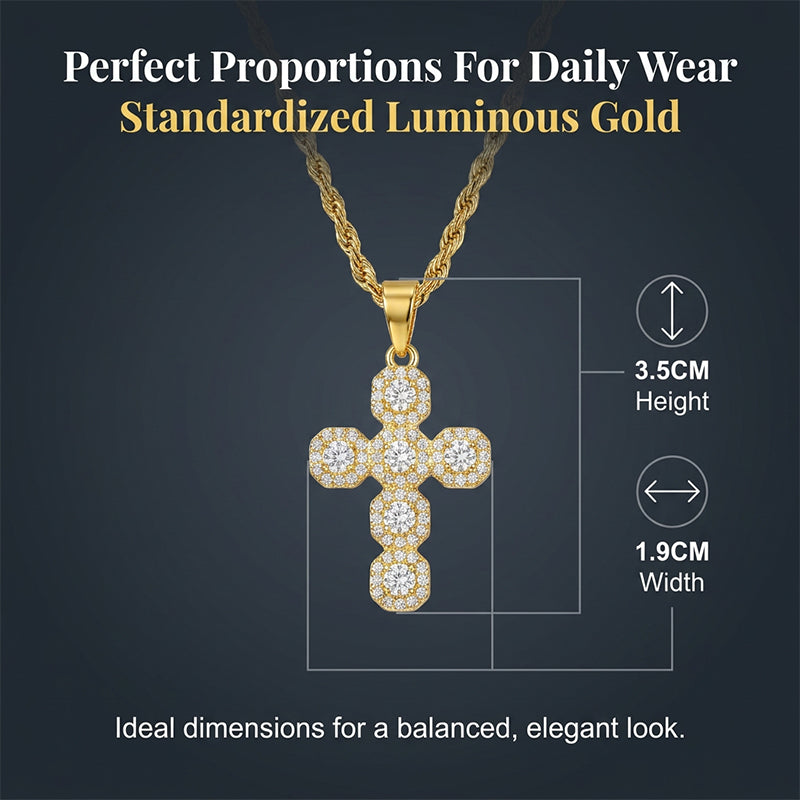 📿 Zirkonia-Kreuzanhänger mit Zopflochkette – funkelnd, elegant & zeitlos, ideal für Alltag & besondere Anlässe ✨