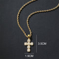 📿 Zirkonia-Kreuzanhänger mit Zopflochkette – funkelnd, elegant & zeitlos, ideal für Alltag & besondere Anlässe ✨