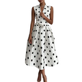 👗 Damen-Kleid mit Polka-Dot-Muster, V-Ausschnitt & ärmellos – luftig, elegant & vielseitig für Alltag, Büro & besondere Anlässe 🌸✨