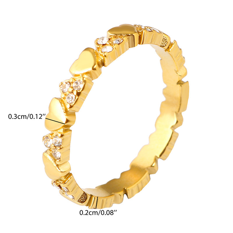 💍 Dreieckiger Herzen-Ring – minimalistische Herzform mit Mikropavé-Besatz, schlicht & elegant, ideal als modisches Accessoire für jeden Tag ✨