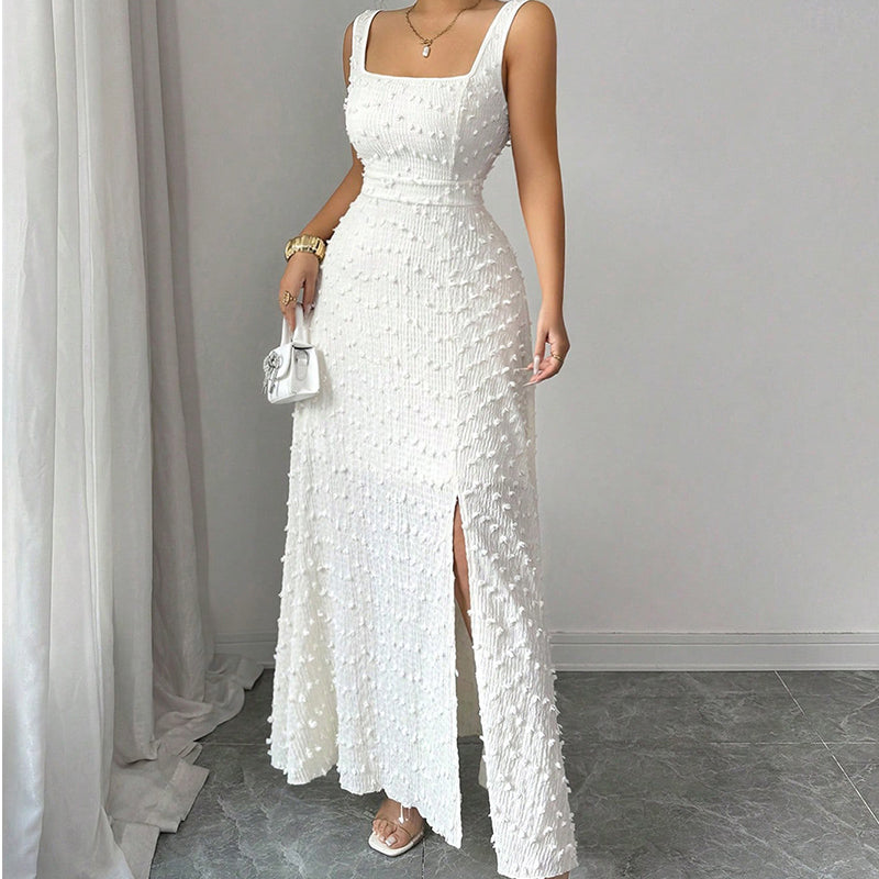 📢Mid-Season Sale: −50% nur für kurze Zeit⏰👗 Damen-Maxikleid mit eckigem Ausschnitt & seitlichem Schlitz – ärmellos, elegant & vielseitig für Sommer, Strand & besondere Anlässe 🌸✨
