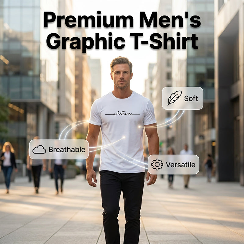 👕50% RABATT! ☀️ Herren Sommer Grafik-Print Rundhals T-Shirt – Weiche Baumwolle & atmungsaktiv – Lässiger Print, perfekt für heiße Tage, Freizeit oder Stadtbummel – bequem und stylisch 🎨
