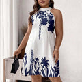 👗 Neues Sommerkleid 2026 – mit floralem Print, Neckholder-Band & offenem Rücken, luftig & elegant für Strand, Urlaub & Gartenpartys 🌸☀️