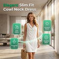 👗 50% RABATT! ⏰ Elegantes Slim-Fit-Kleid mit Wasserfallausschnitt – Ärmellos & mit Seitentaschen – Vielseitig & schmeichelhaft – perfekt für Büro, Dinner oder einen stilvollen Auftritt im Alltag ✨🌸
