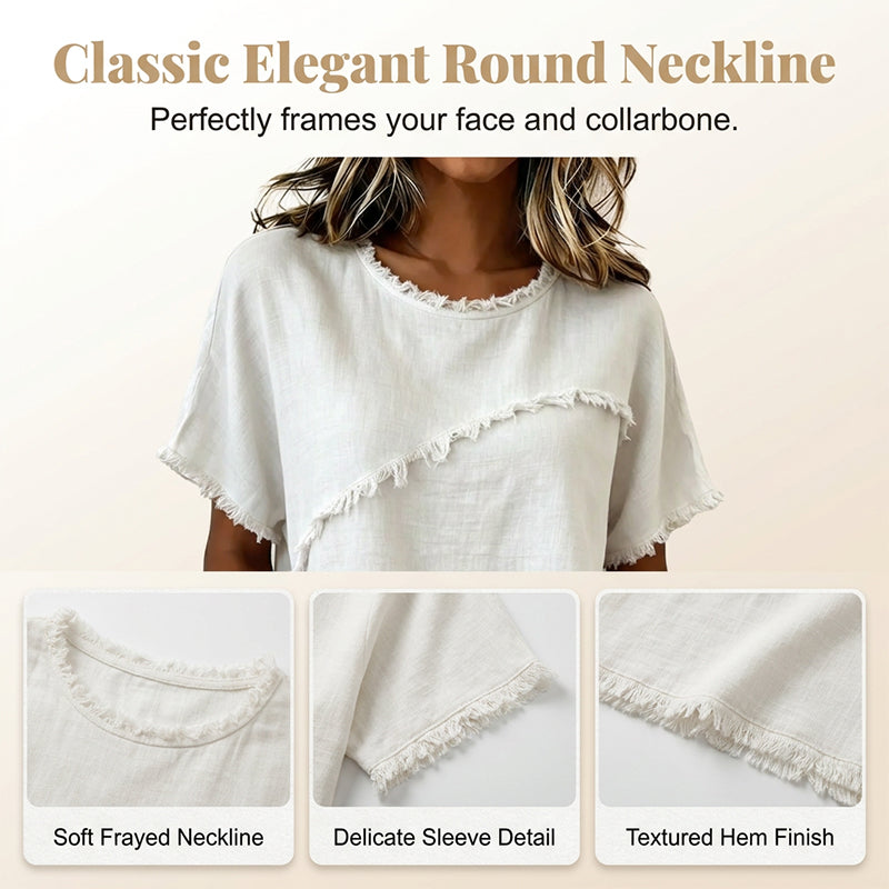 👚 Damen-Sommer-Top mit rohen Saumkanten & Paneelen – leicht, luftig & vielseitig für Alltag, Strand & Reisen ☀️🌿