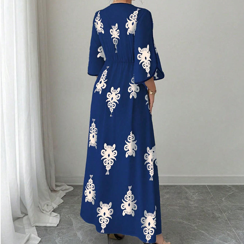 🌿 Bohème-Sommerkleid mit weitem Schnitt – figurschmeichelnder V-Ausschnitt, weich fallender Stoff & ideal für Gartenpartys, Strandspaziergänge & Dinner Dates