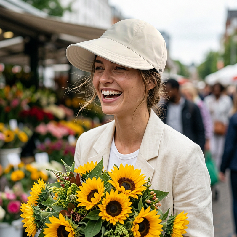 👒 Damen-Sonnenhut mit verstellbarem Pferdeschwanz-Ausschnitt – atmungsaktiv, leicht & ideal für Strand, Garten & Reisen ☀️