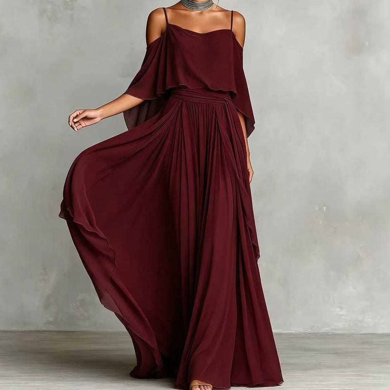 👗 Fließendes, ärmelloses Kleid mit einseitigem Ausschnitt – minimalistisches Design, weiter, weiterer Rock & edler Look, ideal für besondere Anlässe & den eleganten Alltag 🌙