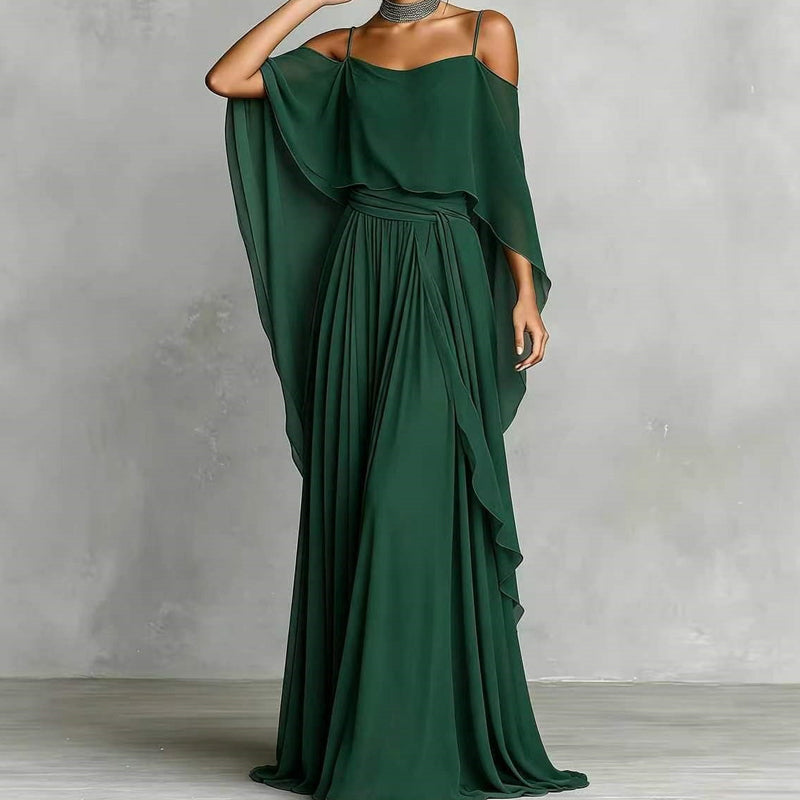 👗 Fließendes, ärmelloses Kleid mit einseitigem Ausschnitt – minimalistisches Design, weiter, weiterer Rock & edler Look, ideal für besondere Anlässe & den eleganten Alltag 🌙