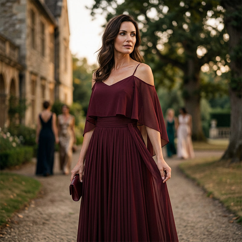 👗 Fließendes, ärmelloses Kleid mit einseitigem Ausschnitt – minimalistisches Design, weiter, weiterer Rock & edler Look, ideal für besondere Anlässe & den eleganten Alltag 🌙