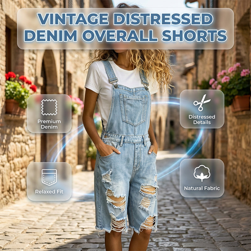 👖 Damen-Overalls in 5/4-Länge – hellblaue Used-Jeans mit Loch-Details, ausgefranste Kanten & lässiger Schnitt, ideal für den urbanen Alltag & den Sommer 🌊