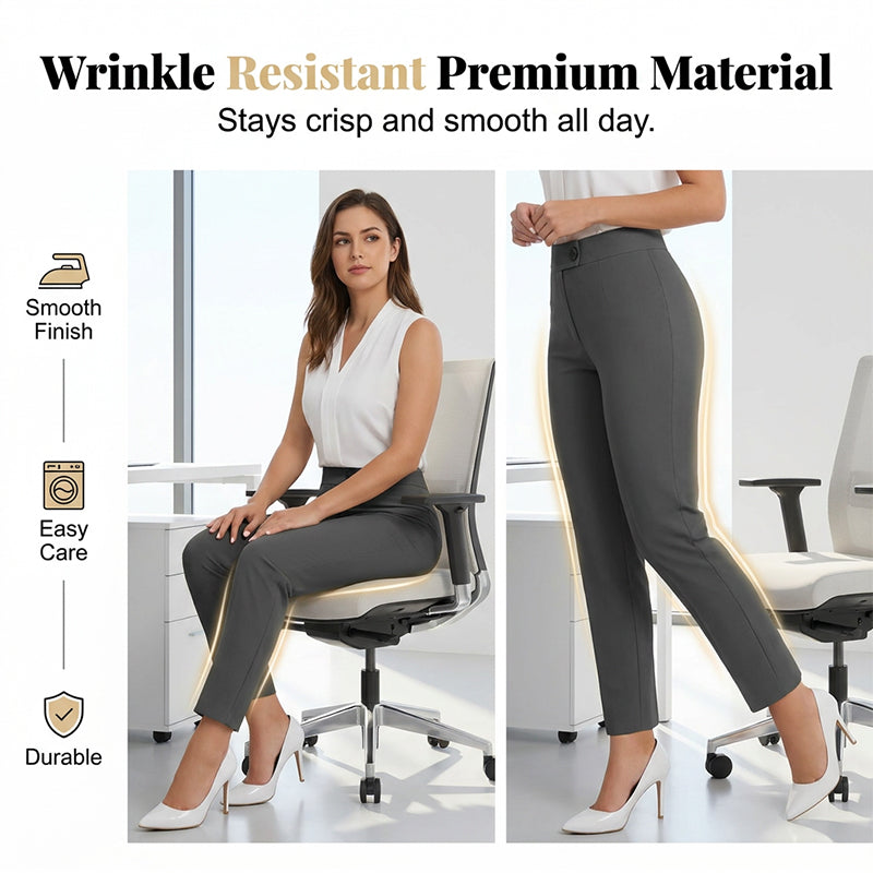 ⏰ 50 % RABATT – Nur für kurze Zeit 👖 Damen 7/8 Stoffhose ✨ Hohe Taille, Schmale Passform & Zeitloser Eleganter Stil