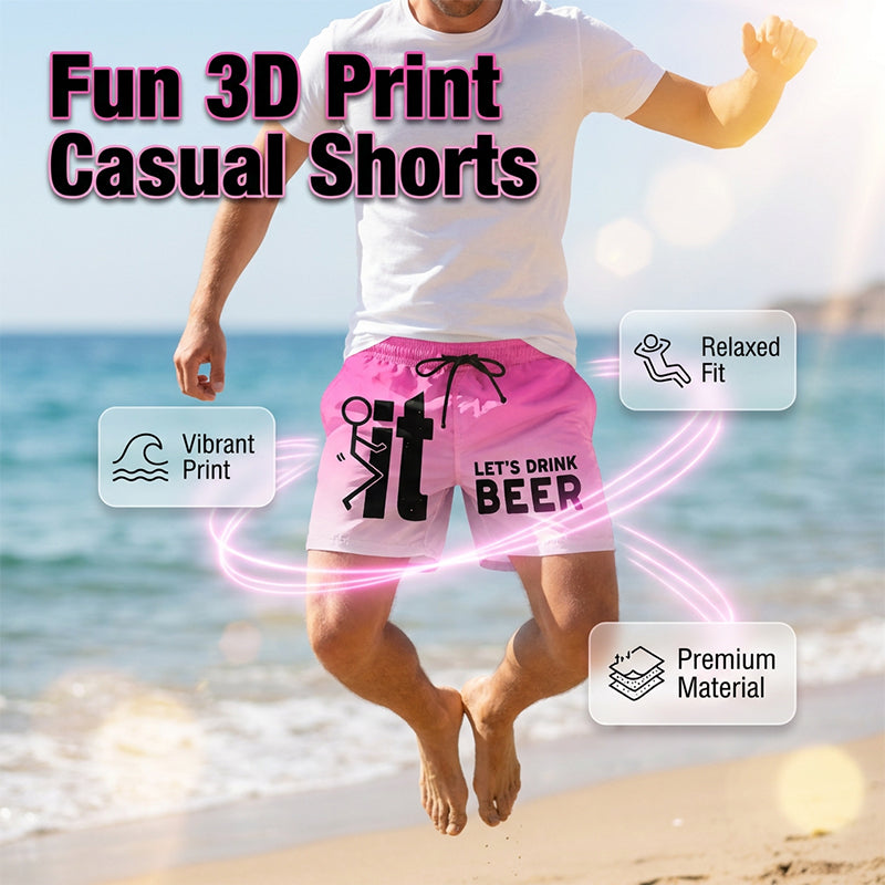 🩳 Herren-Casual-Shorts mit 3D-Grafik-Print – leicht, atmungsaktiv & vielseitig für Sommer, Freizeit & Sport ☀️