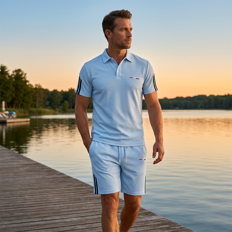 👕 Conjunto de 2 piezas para hombre: camiseta de manga corta y pantalones cortos ☀️🩳