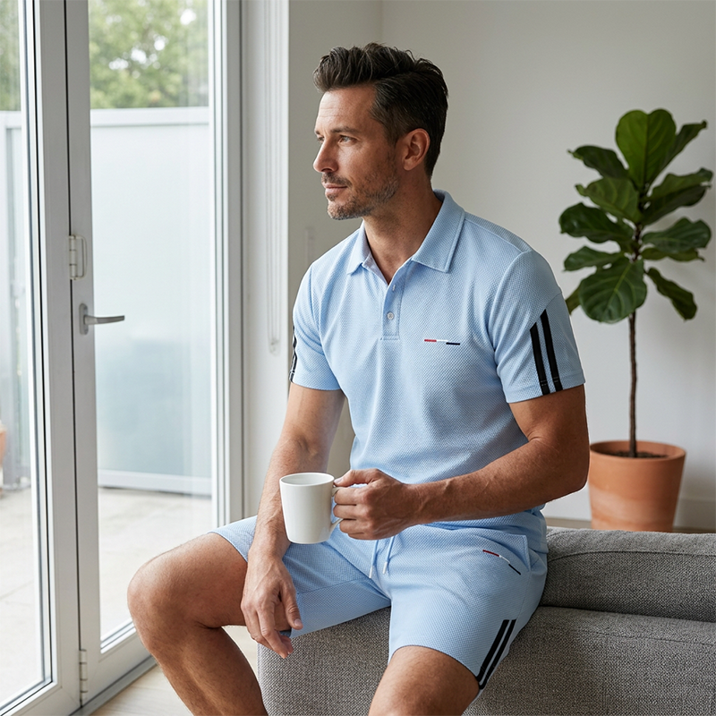 👕 Conjunto de 2 piezas para hombre: camiseta de manga corta y pantalones cortos ☀️🩳
