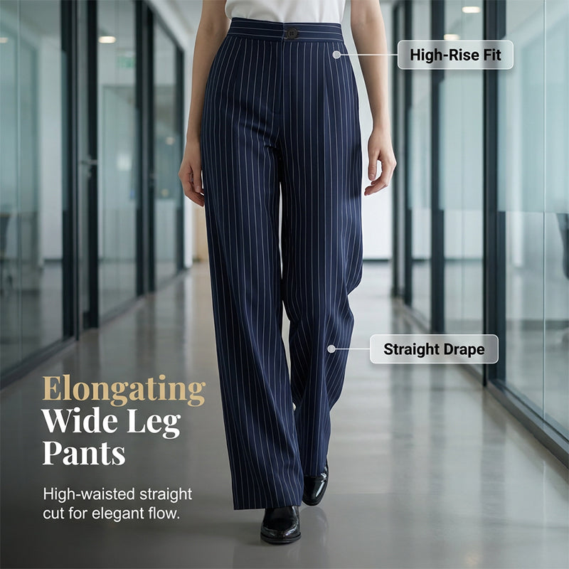 💼✨ Women's Pinstripe Wrap Waist Jumpsuit – Belted One-Piece, Flattering V-Neck & Wide Leg, Effortless Office-to-Dinner Style