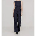 💼✨ Women's Pinstripe Wrap Waist Jumpsuit – Belted One-Piece, Flattering V-Neck & Wide Leg, Effortless Office-to-Dinner Style
