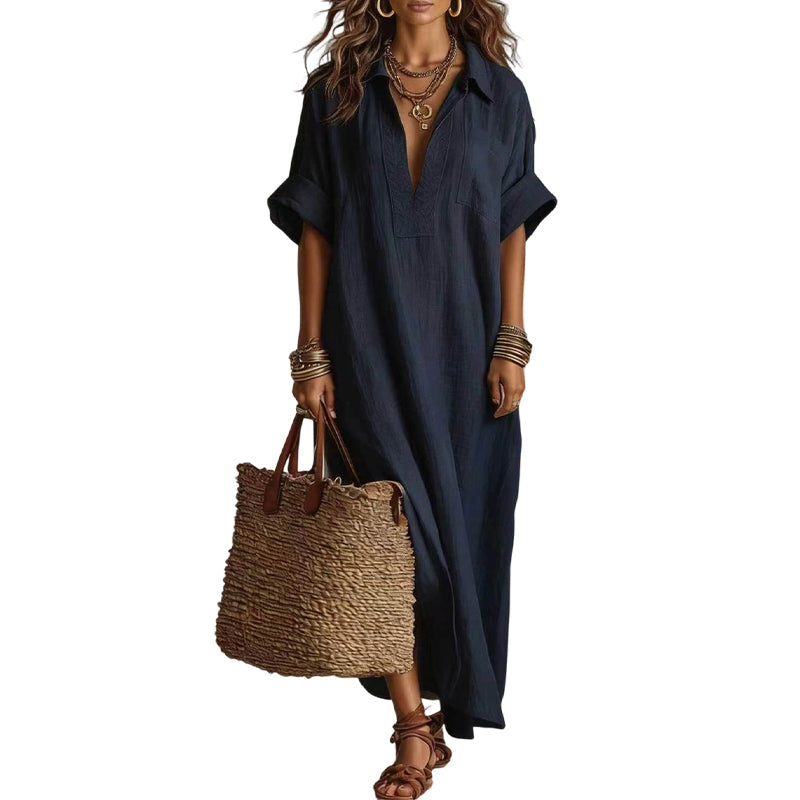 👗 50% RABATT!✨ Zeitloses Kleid in gedeckten Farben – klare Linienführung, weich fallender Stoff, passt zu jedem Anlass – von morgens bis abends
