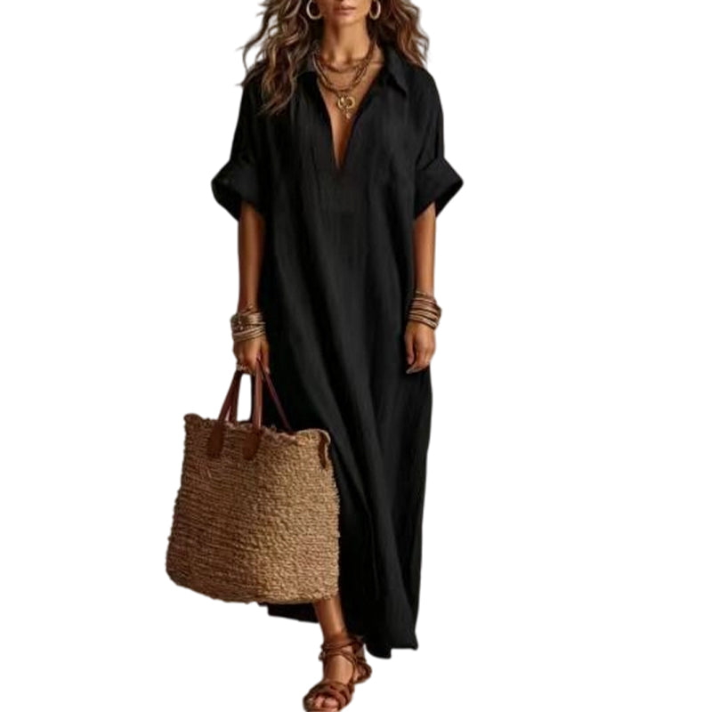 👗 50% RABATT!✨ Zeitloses Kleid in gedeckten Farben – klare Linienführung, weich fallender Stoff, passt zu jedem Anlass – von morgens bis abends