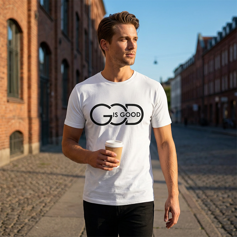 ✝️ Herren T-Shirt „God is Good“ 🌿 Christliches Motiv, Bequeme Passform & Zeitloser Freizeitstil
