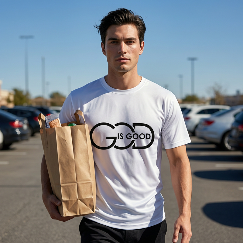 ✝️ Herren T-Shirt „God is Good“ 🌿 Christliches Motiv, Bequeme Passform & Zeitloser Freizeitstil