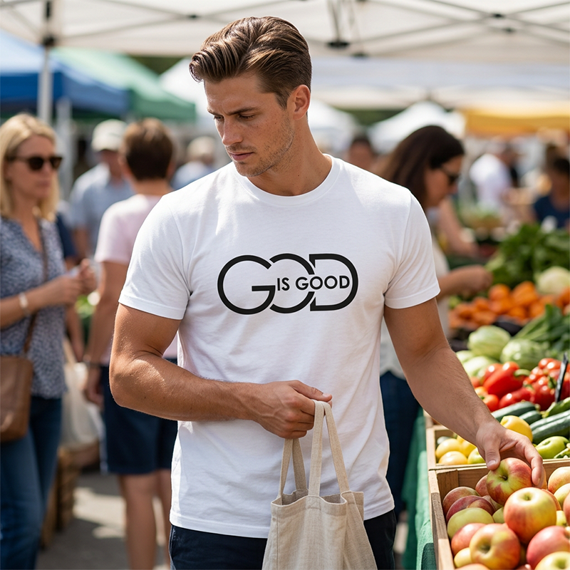 ✝️ Herren T-Shirt „God is Good“ 🌿 Christliches Motiv, Bequeme Passform & Zeitloser Freizeitstil