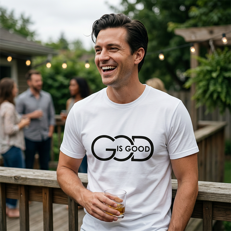 ✝️ Herren T-Shirt „God is Good“ 🌿 Christliches Motiv, Bequeme Passform & Zeitloser Freizeitstil