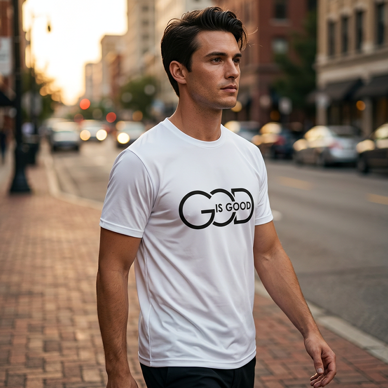 ✝️ Herren T-Shirt „God is Good“ 🌿 Christliches Motiv, Bequeme Passform & Zeitloser Freizeitstil