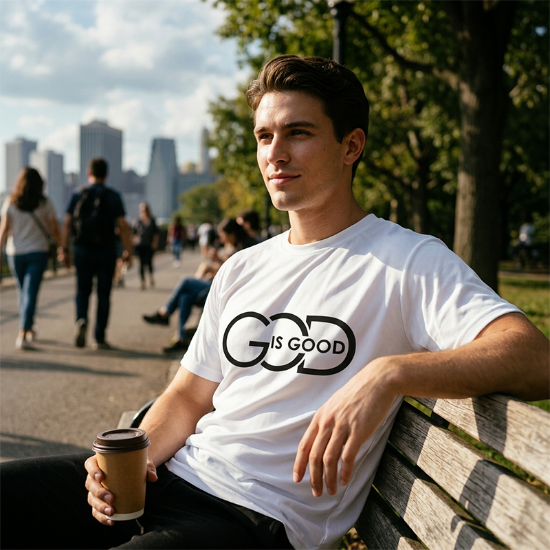 ✝️ Herren T-Shirt „God is Good“ 🌿 Christliches Motiv, Bequeme Passform & Zeitloser Freizeitstil