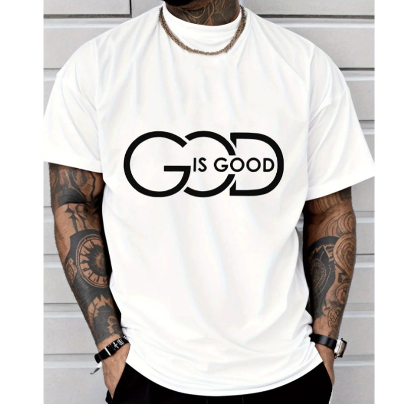 ✝️ Herren T-Shirt „God is Good“ 🌿 Christliches Motiv, Bequeme Passform & Zeitloser Freizeitstil