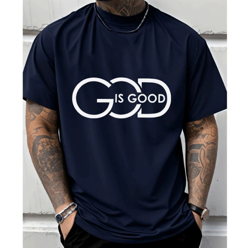 ✝️ Herren T-Shirt „God is Good“ 🌿 Christliches Motiv, Bequeme Passform & Zeitloser Freizeitstil