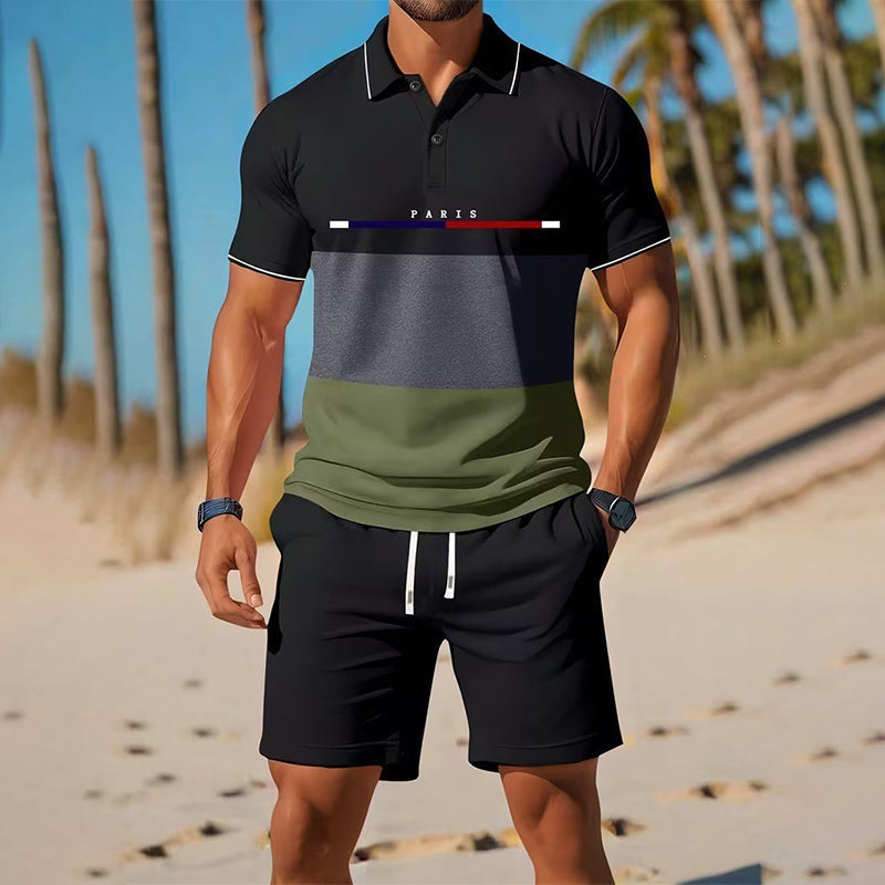 👕 2-teiliges Sommer-Set für Herren – Polo-Shirt & Shorts, atmungsaktiv, bequem & vielseitig für Sport, Alltag & Freizeit ☀️🏌️