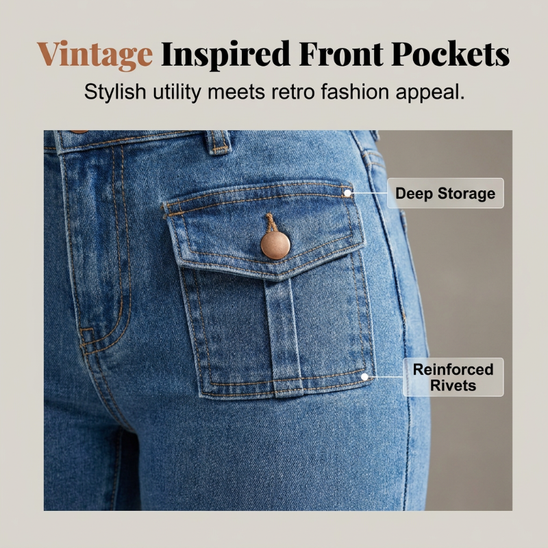 ⏰ 50 % RABATT – Nur für kurze Zeit ✨👖 Damen-High-Waist-Schlagjeans – figurschmeichelnd, bequem & vielseitig für Alltag, Büro & Freizeit