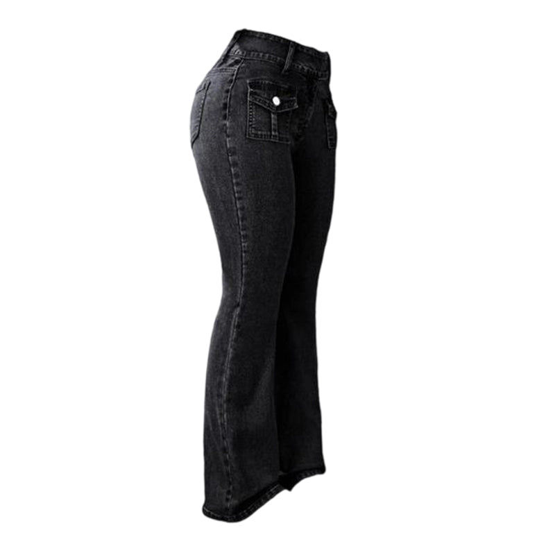 ⏰ 50 % RABATT – Nur für kurze Zeit ✨👖 Damen-High-Waist-Schlagjeans – figurschmeichelnd, bequem & vielseitig für Alltag, Büro & Freizeit