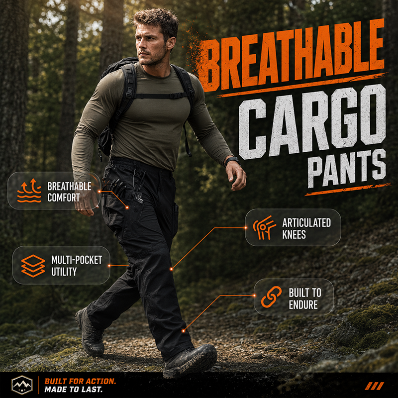 👖 Taktische Cargohose für Herren – elastisch, atmungsaktiv & mit vielen Taschen, robust & strapazierfähig, ideal für Outdoor, Training & den täglichen Einsatz 🏕️