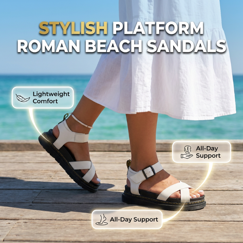 👡 Damen-Plateausandalen mit verstellbarer Schnalle – bequem, stabil & vielseitig für Alltag, Strand & Reisen ☀️