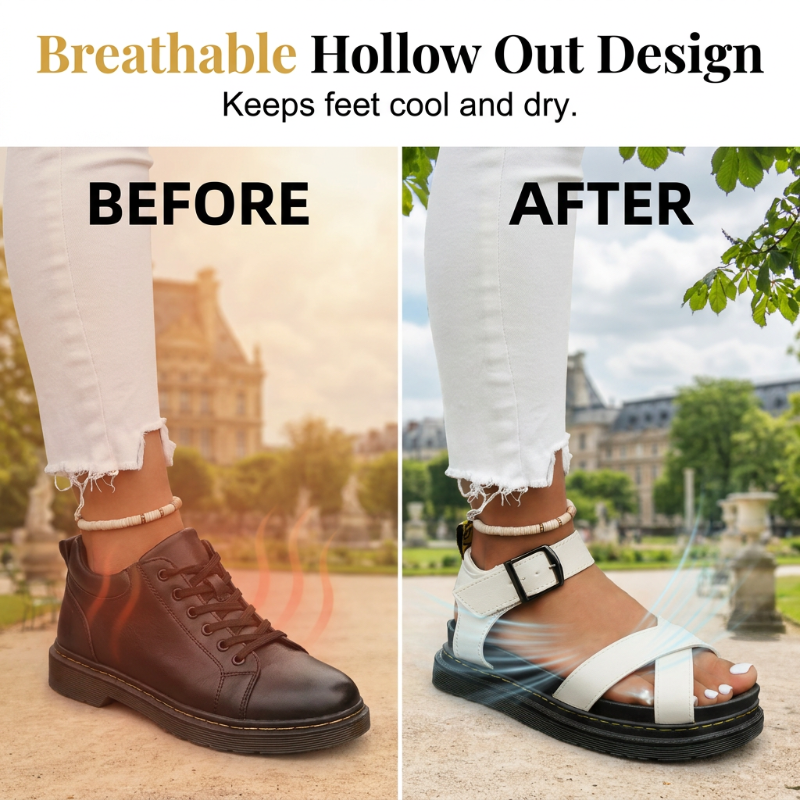 👡 Damen-Plateausandalen mit verstellbarer Schnalle – bequem, stabil & vielseitig für Alltag, Strand & Reisen ☀️