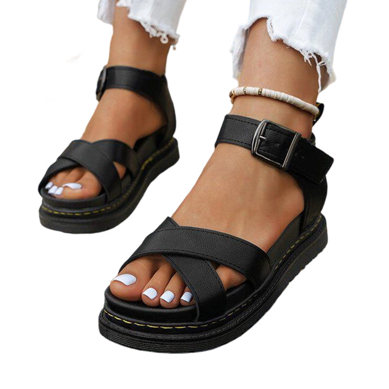 👡 Damen-Plateausandalen mit verstellbarer Schnalle – bequem, stabil & vielseitig für Alltag, Strand & Reisen ☀️