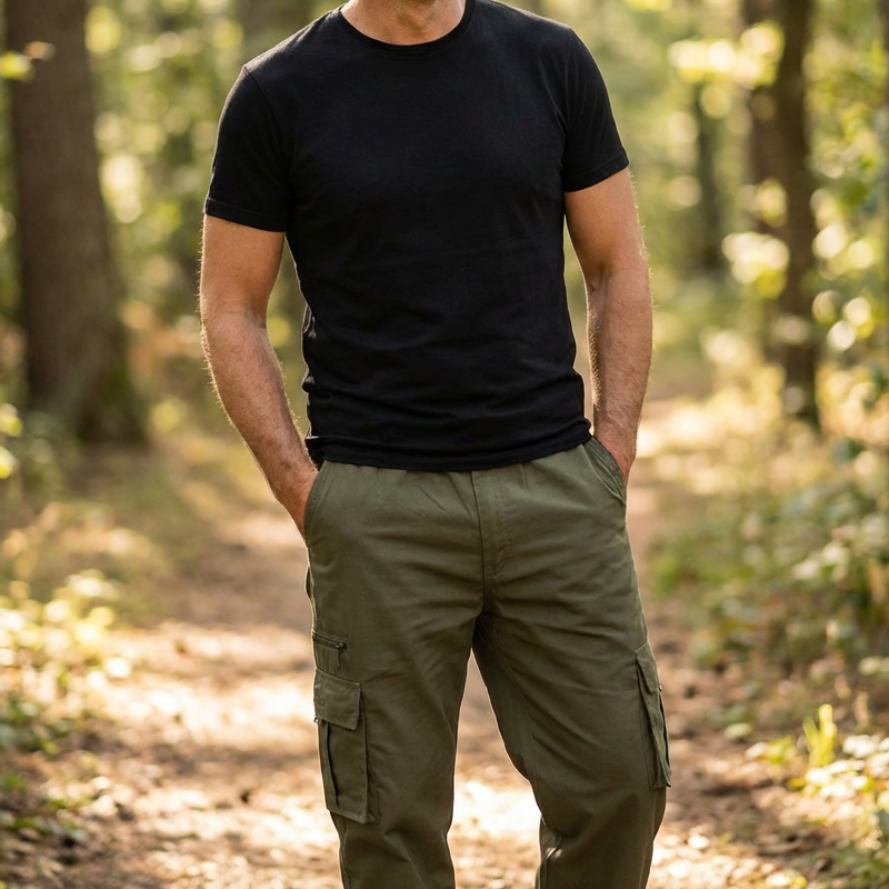 👖 Herren-Cargohose mit vielen Taschen – lässige Passform, robust & vielseitig für Alltag, Outdoor & Reisen🏃